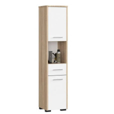 Fürdőszoba szekrény FIN 140cm -sonoma tölgy/fehér Előnézet