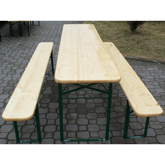 Összecsukható asztal + 2 db sörpad InGarden - 180 cm