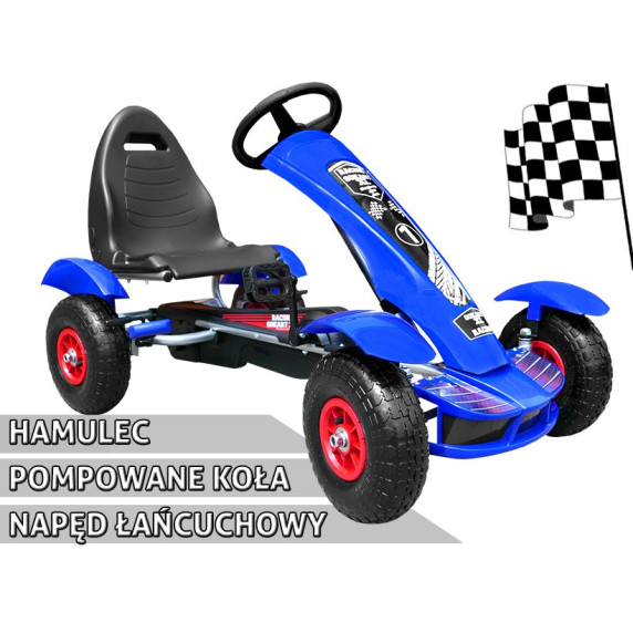 Pedálos Gokart Inlea4Fun Racing XL - Kék