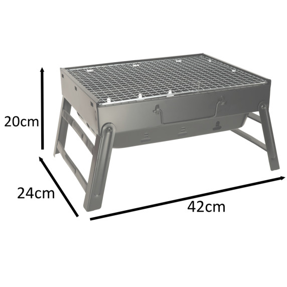 Összecsukható hordozható faszén kemping grill MalTec CURRON Travel BBQ GM11000