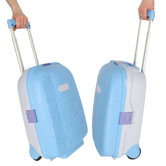 Gyermek bőrönd kerekeken kézipoggyász - Kék