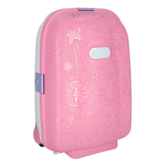 Gyermek bőrönd kerekeken kézipoggyász - Rózsaszín