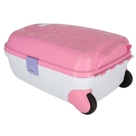 Gyermek bőrönd kerekeken kézipoggyász - Rózsaszín