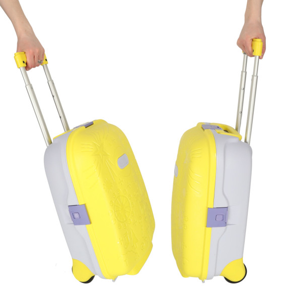 Gyermek bőrönd kerekeken kézipoggyász - Sárga