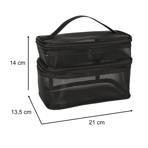 Kozmetikai táska, utazásszervező 21x13,5x14 cm - fekete