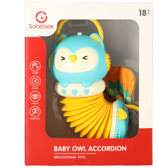 Gyermek harmonika Bagoly Inlea4Fun BABY OWL ACCORDION - kék
