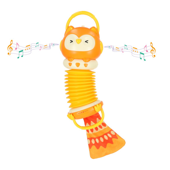 Gyermek harmonika Bagoly Inlea4Fun BABY OWL ACCORDION - narancssárga