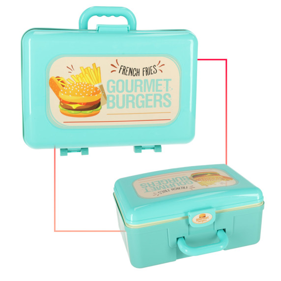 Bőröndben hordozható gyorsétterem burger készlet 55 cm Inlea4Fun GOURMET BURGERS