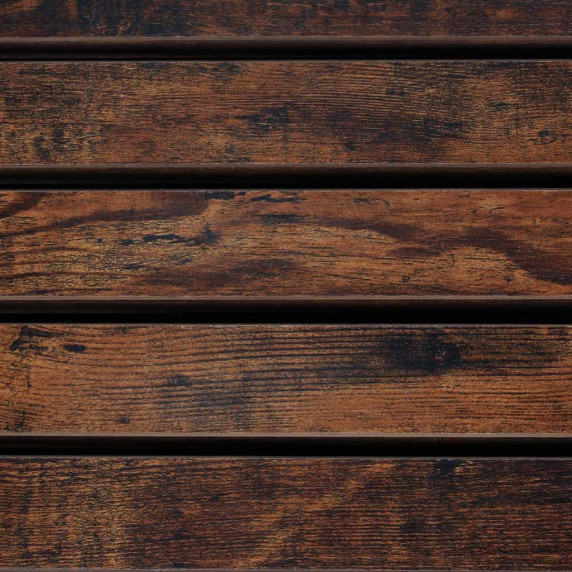 Kétrekeszes szennyeskosár fa asztali polccal rusztikus LOFT fekete