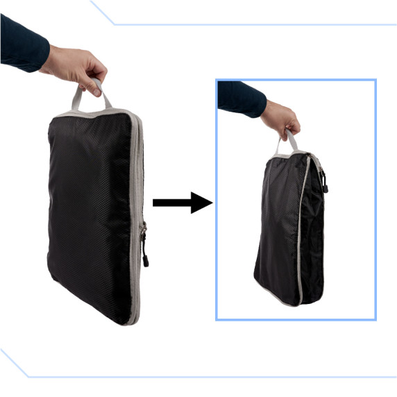 Utazásszervező bőröndökhöz 3 darabos készlet - Fekete