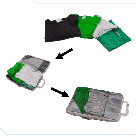 Utazásszervezők a bőröndhöz 3 részes készlet - Szürke