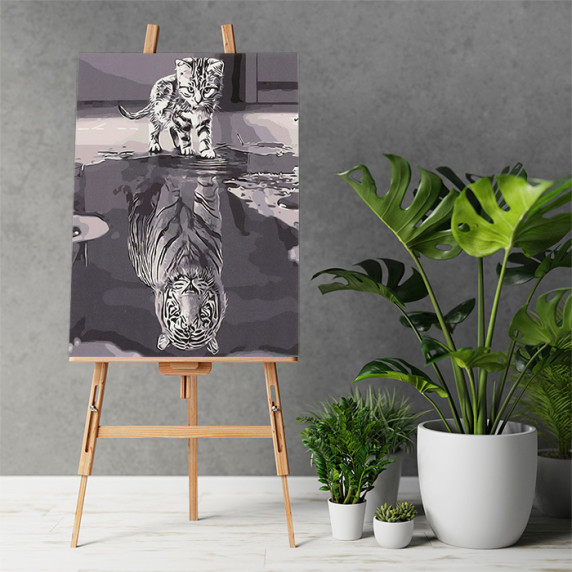  Festőkészlet, számfestés 40x50cm -macska és tigris