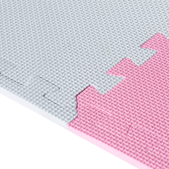 Habszivacs játszószőnyeg 180x180cm 9 darab Inlea4Fun - Szürke-rózsaszínű