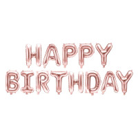Léggömb, lufi Boldog születésnapot felirat 340x35 cm - Világos rózsaszín 