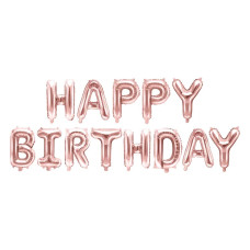 Léggömb, lufi Boldog születésnapot felirat 340x35 cm - Világos rózsaszín Előnézet