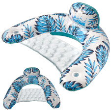 Felfújható vízi fotel, pálma- kék Előnézet