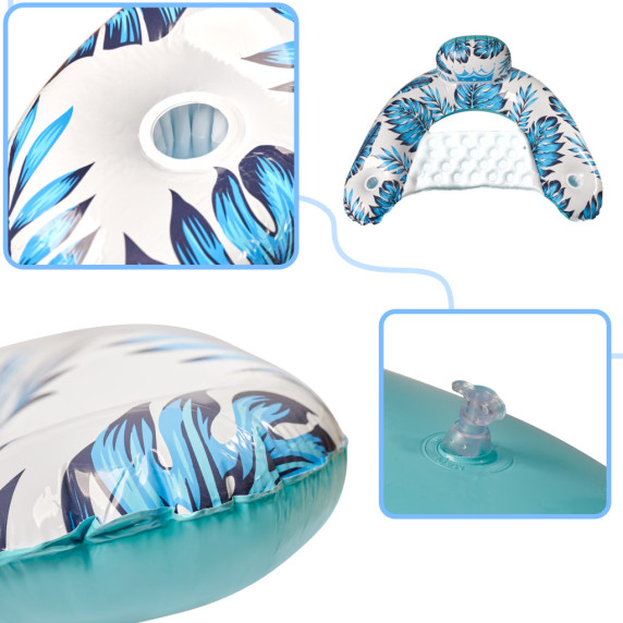 Felfújható vízi fotel, pálma- kék