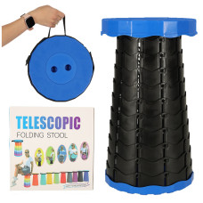 Hordozható, teleszkópos szék kempingezéshez- kék 