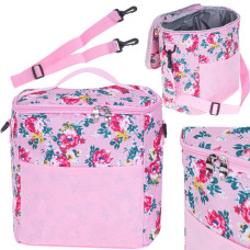 Termotáska 11 l THERMAL BAG - Rózsaszín virágokkal 