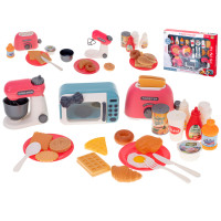 Játék konyha robotgépek, kenyérpirító és mikrohullámú sütő Inlea4Fun KITCHEN HELPER tartozékokkal 