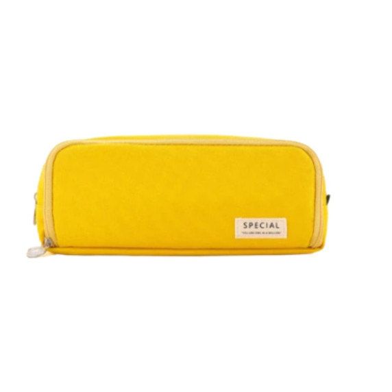 Tolltartó, kozmetikai táska 3 rekeszes 22x5x9 cm - sárga
