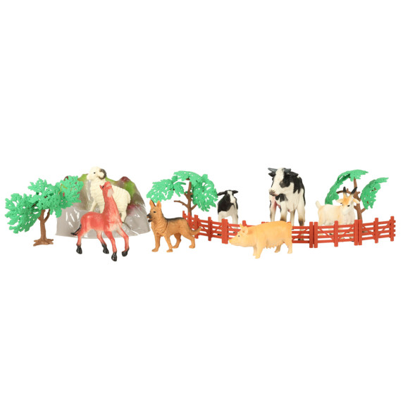 Farm állat figurák 7 db alátéttel és kiegészítőkkel Inlea4Fun HAPPY FARM