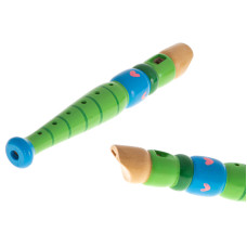Fa fuvola iskolai hangszer 20 cm - Kék/zöld Előnézet