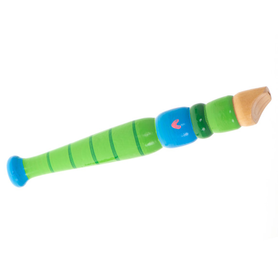Fa fuvola iskolai hangszer 20 cm - Kék/zöld