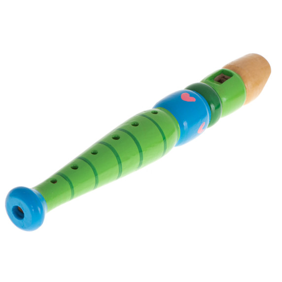 Fa fuvola iskolai hangszer 20 cm - Kék/zöld