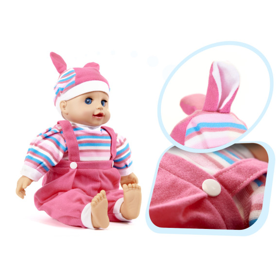 Játékbaba hanggal 40 cm MAYA -Rózsaszín