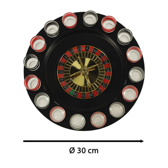 Pálinka rulett, ivós társasjáték 16 db pohárral Drinking Roulette Set