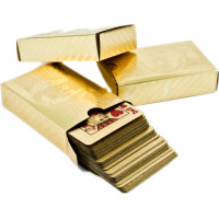 Arany műanyag játékkártyák - Dollár mintájú tokban 