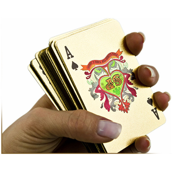 Arany műanyag játékkártyák - Dollár mintájú tokban