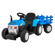 Elektromos jármű traktor pótkocsival New Holland T7 - Fekete/kék Előnézet