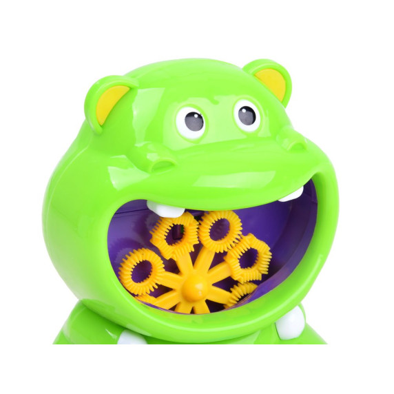 Buborékfújó játék Inlea4Fun HAPPY BUBBLE - Zöld víziló 
