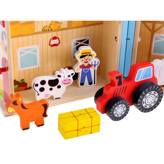 Összecsukható fa játszóház állatokkal Kids Toyland FARM