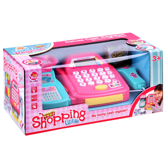 Játék pénztárgép mérleggel  Inlea4Fun LITTLE SHOPPING - Rózsaszín