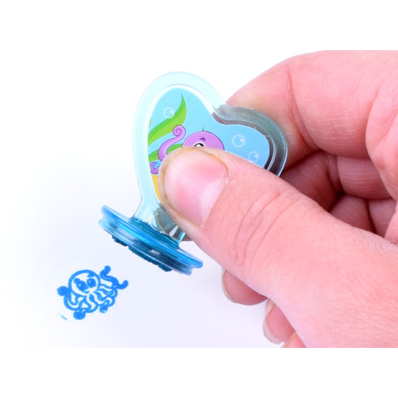 Játék bélyegző pecsét készlet 6 darabos Inlea4Fun SEA WORLD Tengeri világ - Kék