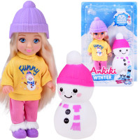 Ankiki játékbaba hóemberrel 13 cm Inlea4Fun ANKIKI WINTER 