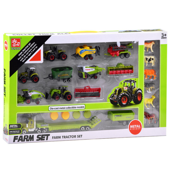 Farm játék készlet mezőgazdasági gépekkel Inlea4Fun FARM TRACTOR SET