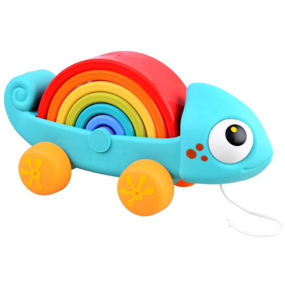 Húzhatós játék montessori játékokkal HOLA Rainbow Chameleon - Kaméleon szivárvány