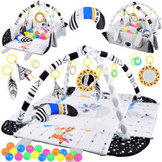 Játszószőnyeg játékhíddal ,párnával és színes labdákkal - Állatok ZA4648 Előnézet