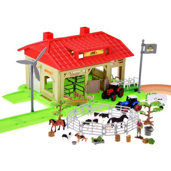 Farm jűték készlet mezőgazdasági járművekkel és állatokkal 125 darabos  Inlea4Fun FARM ANIMALS