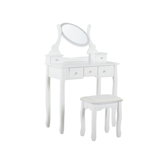 Fésülködő asztal székkel Inlea4Fun ZA4827 - Fehér