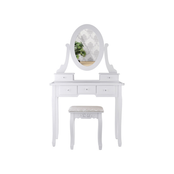 Fésülködő asztal székkel Inlea4Fun ZA4827 - Fehér