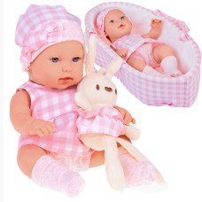 Játék baba plüss nyuszival Inlea4Fun LOVELY BABY - Rózsaszín Előnézet