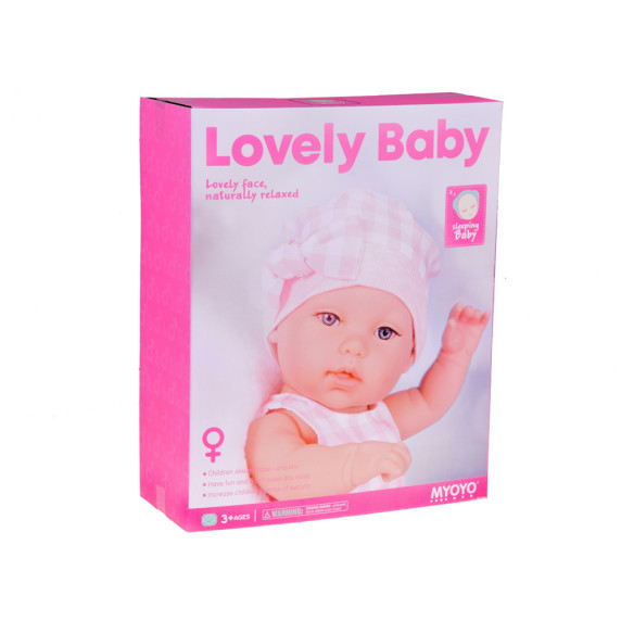 Játék baba plüss nyuszival Inlea4Fun LOVELY BABY - Rózsaszín