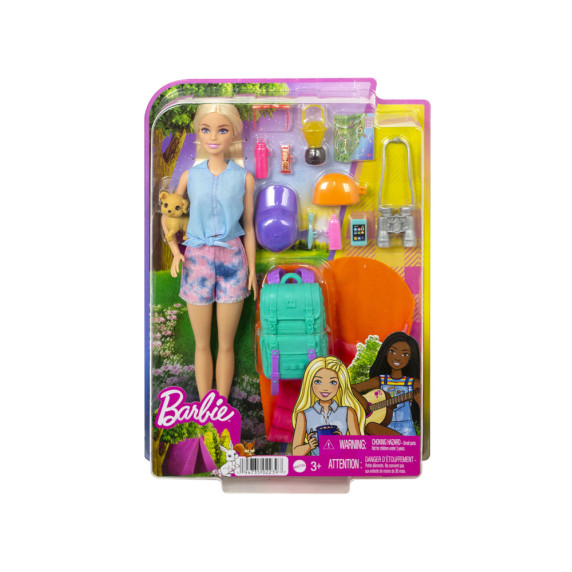 Barbie baba Malibu Camping utazó baba kiegészítőkkel BARBIE ZA5086