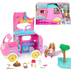 Chelsea Játékbaba lakókocsival 