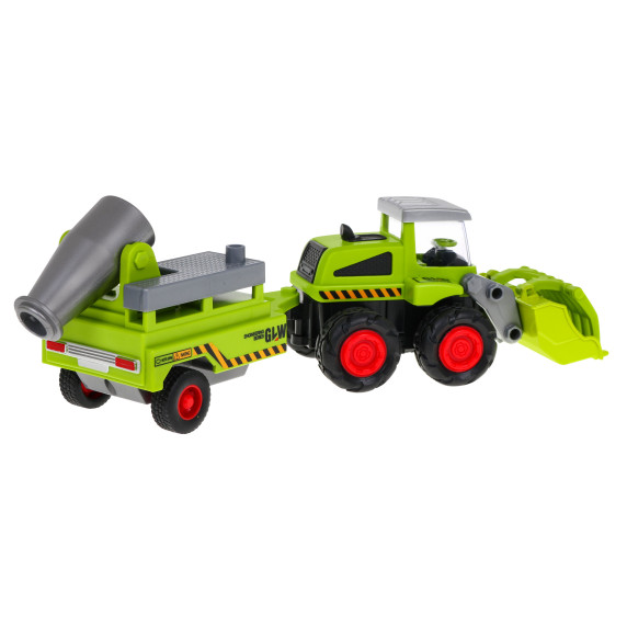 Traktor nyerges pótkocsival gyümölcsös permetezővel 1:55 Inlea4Fun FARMER CAR